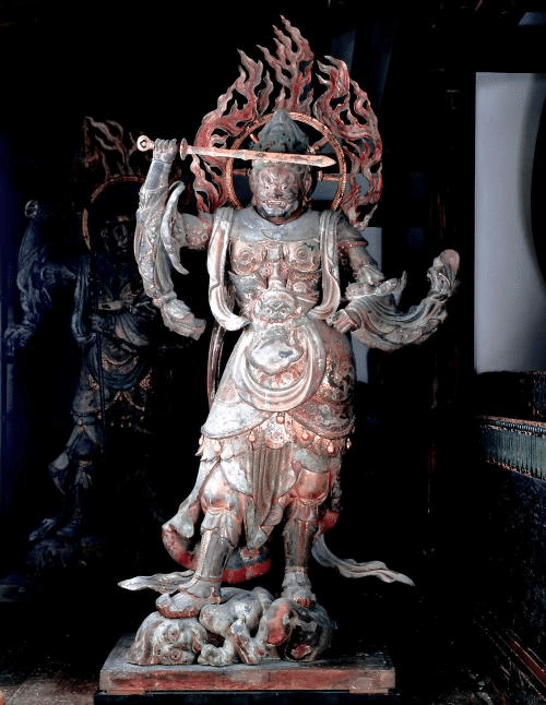 銅鋳智慧剣置物文殊菩薩智慧剣宝剣蔵式手には密教の法器があります