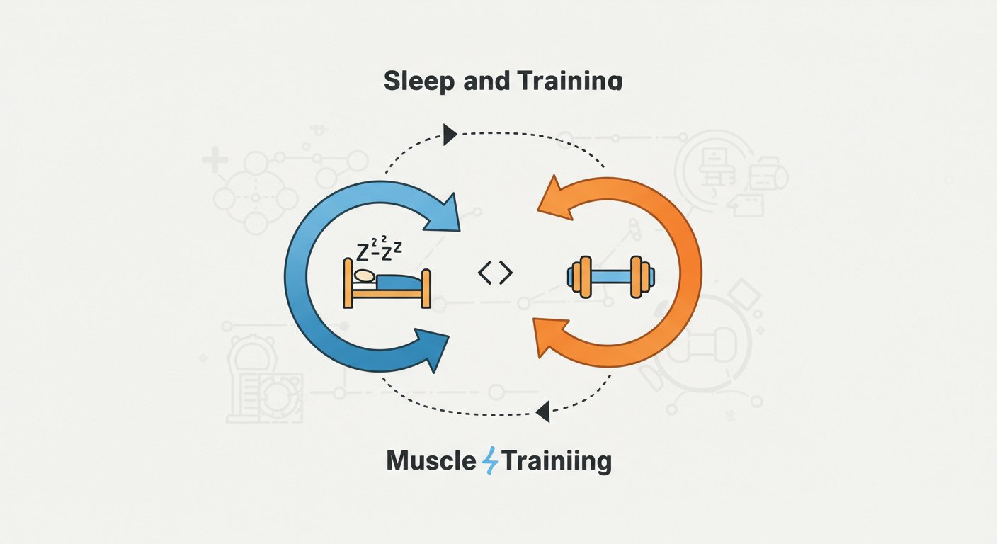 筋トレと睡眠の相互関係を示す図表