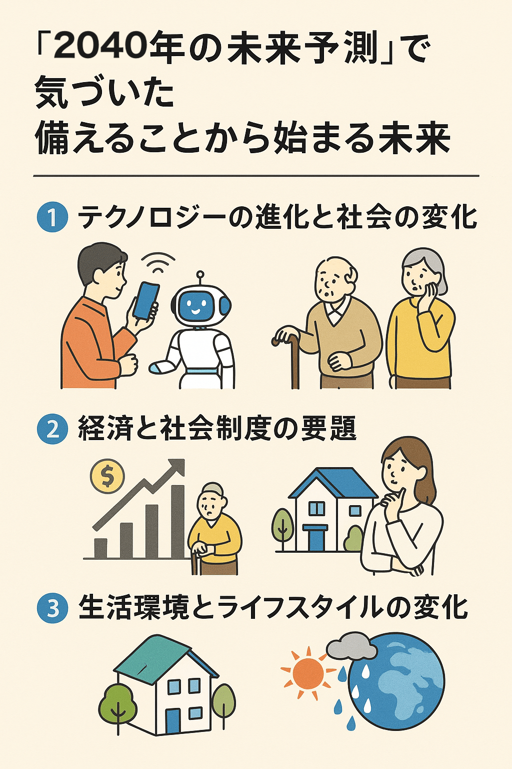 未来を「笑う」か「考える」か ─ 『2040年の未来予測』（成毛眞）を読んで気づいたこと｜ちーみつ｜知識ゼロからの「AI活用」実験ログ