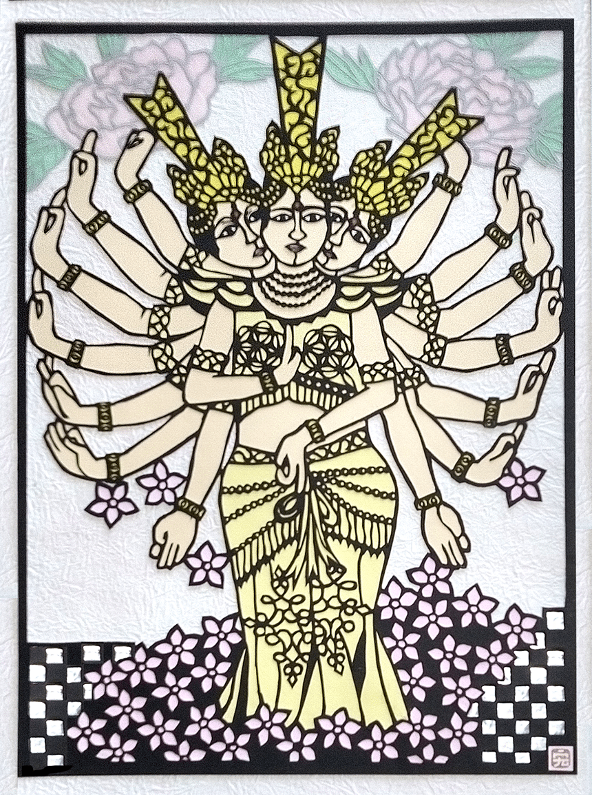 切り絵 千手観音ダンス｜hiro@moriken