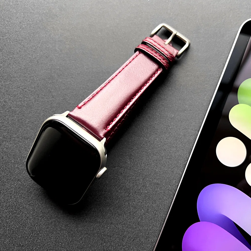 水・汚れに強い】MinZスコッチガードApple Watchレザーバンドが長く 水・汚れに強い】MinZスコッチガードApple Watchレザーバンドが長く