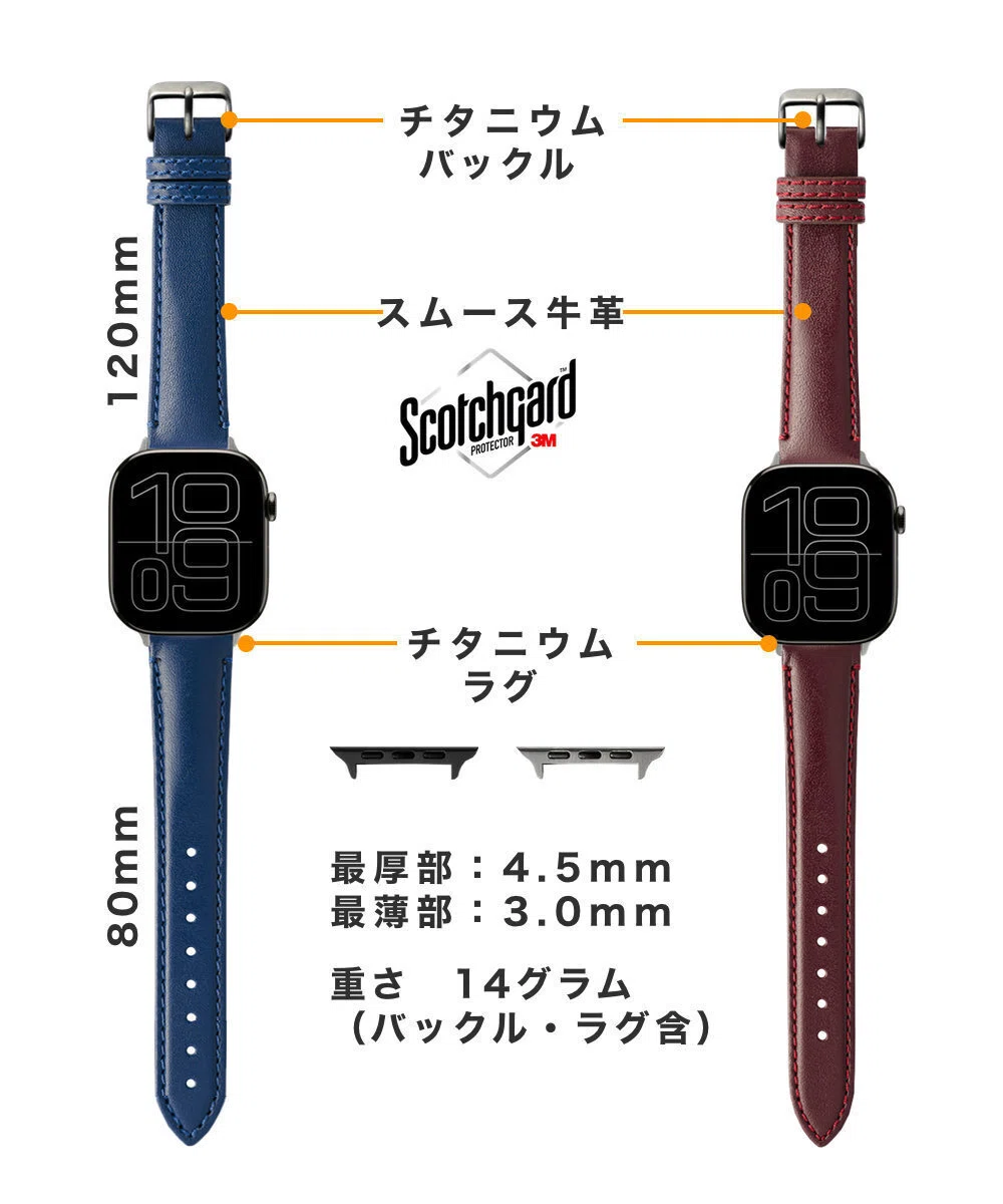 水・汚れに強い】MinZスコッチガードApple Watchレザーバンドが長く 水・汚れに強い】MinZスコッチガードApple Watchレザーバンドが長く
