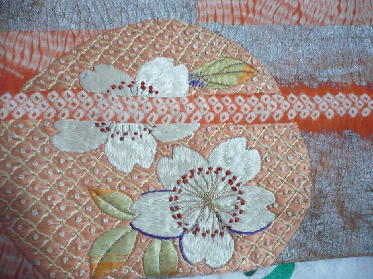 作り帯(あずき色に象と花柄) 作り帯(あずき色に象と花柄)