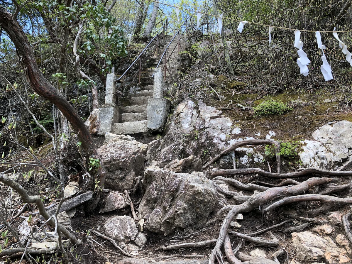 妙法ヶ岳・山頂手前の階段