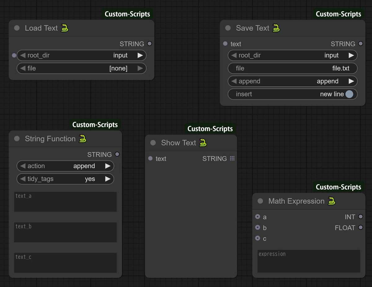 ComfyUI Custom Scripts custom nodes