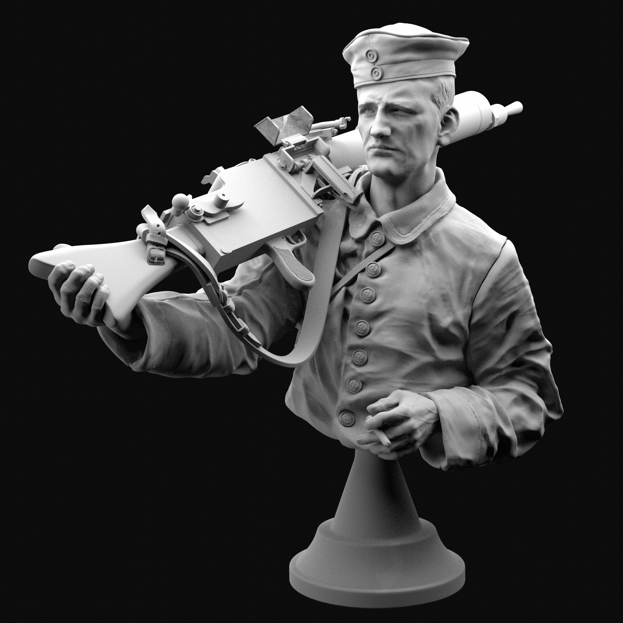 新作 1/9「WW1 MG08機関銃手胸像」MFCA 2025でリリース｜Histone