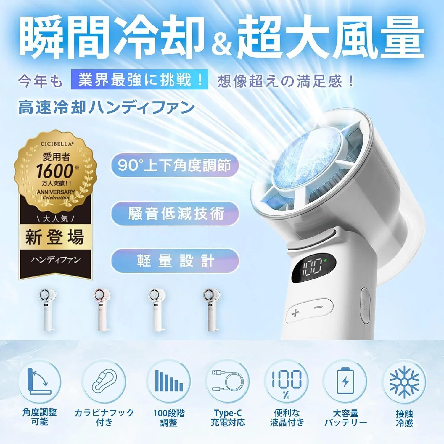 レビュー】2025革新型 -25℃瞬間冷却 CICIBELLA ハンディファン 冷却