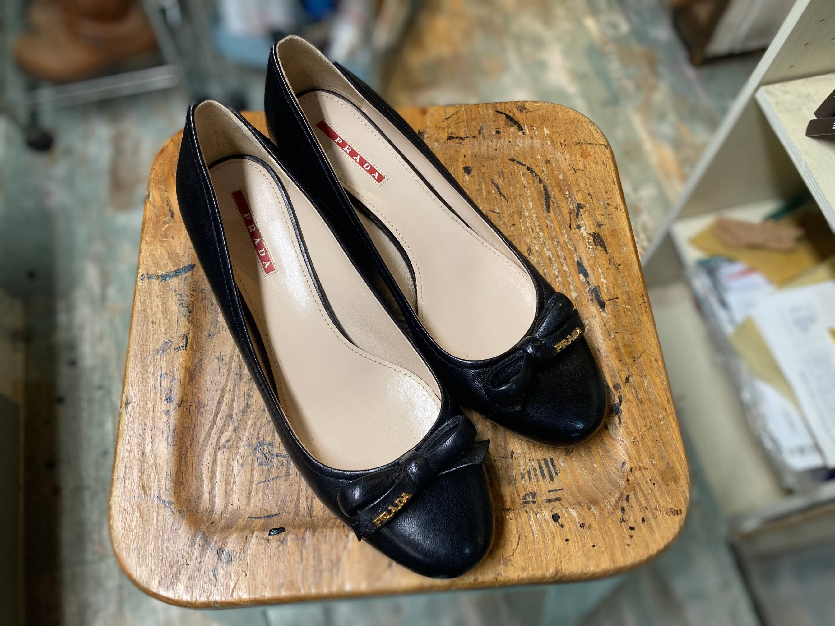 ヒール交換/カカト修理】PRADA/プラダのパンプストップリフト交換