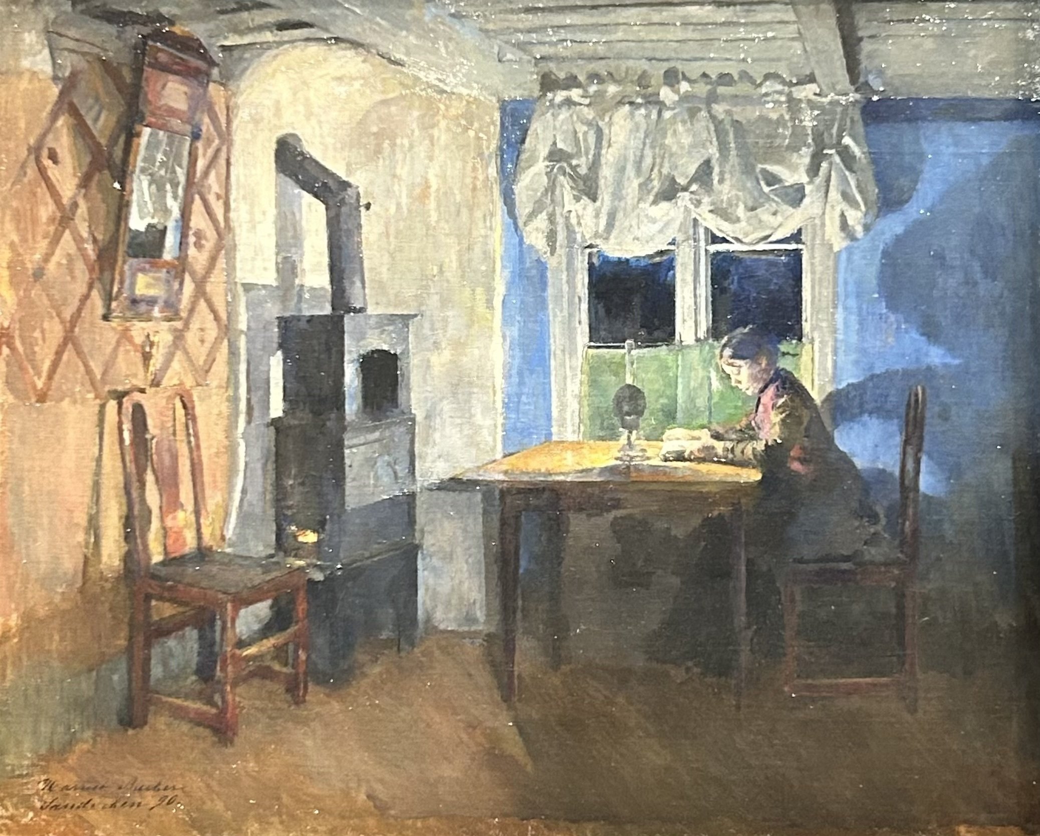 子供のためのオルセー美術館(193)ランプのともる夜/ガレ・お花のランプ