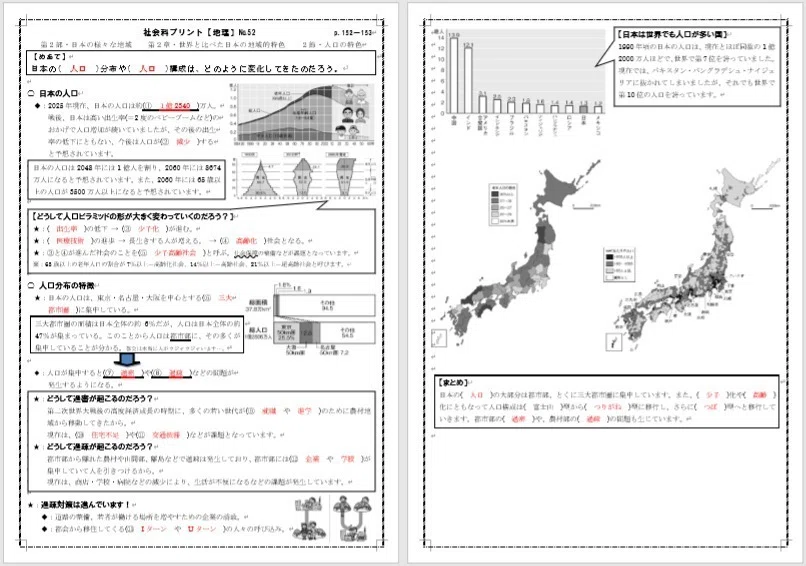 地理ワークシート【52】｜佐合 こう