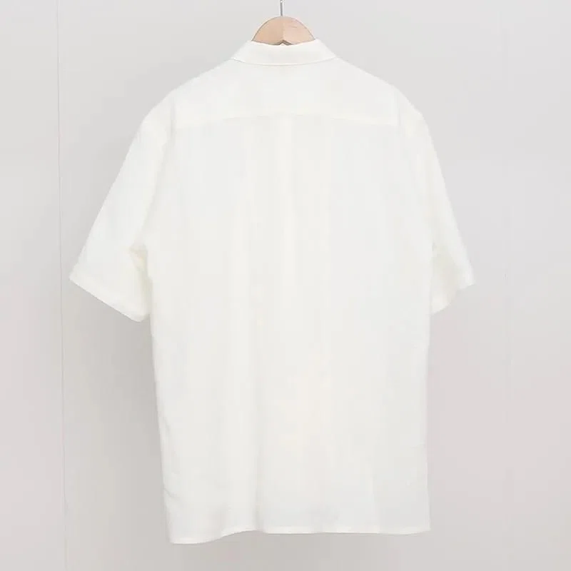 ス*ル様 新品 cale カル 水撚リネン100% BDシャツtype ホワイト 水が織りなす、夏の涼感。【Cale】WATER TWIST LINEN S/S SHIRT WHITE