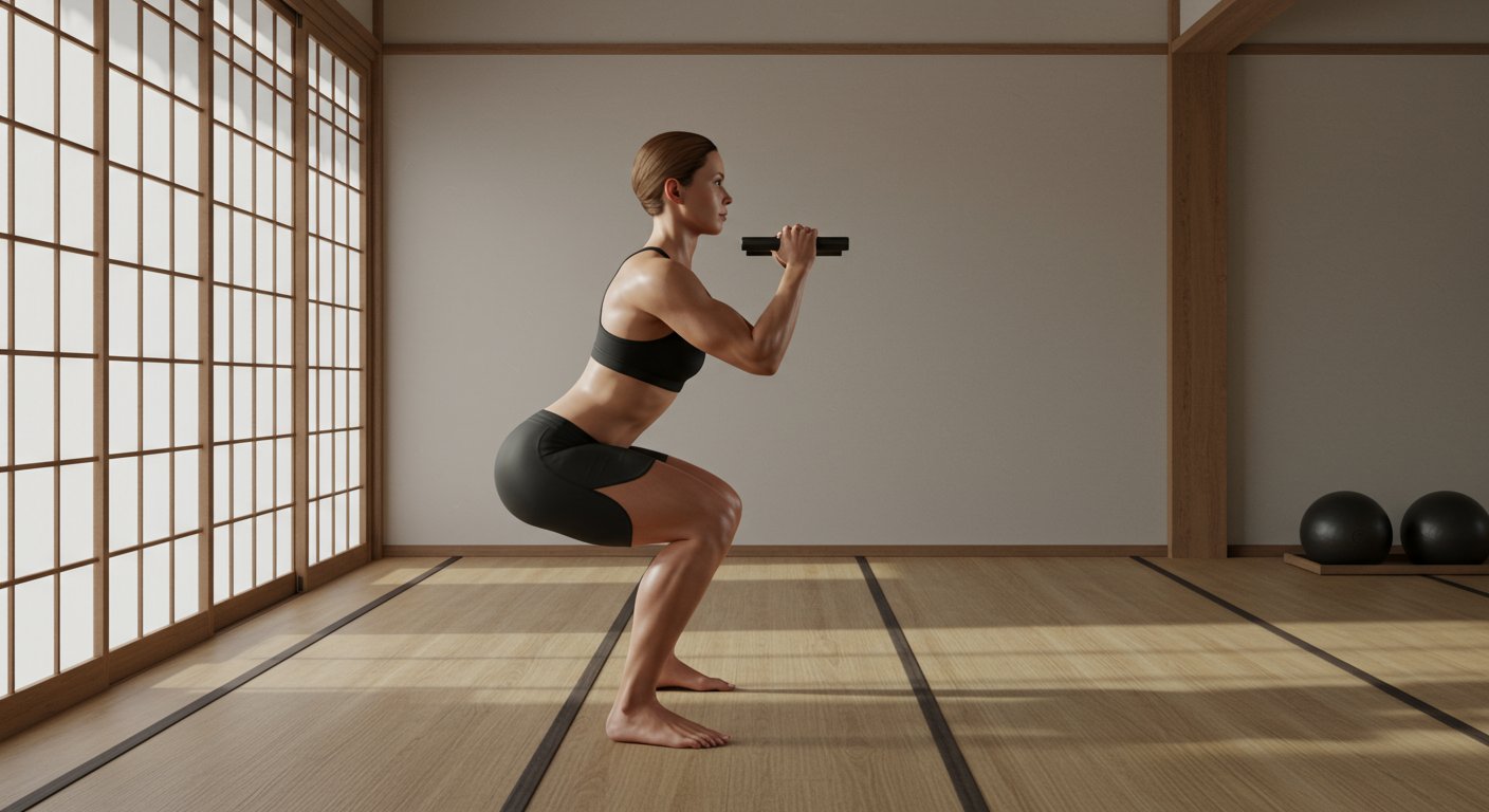 正しいスクワットフォームの様子