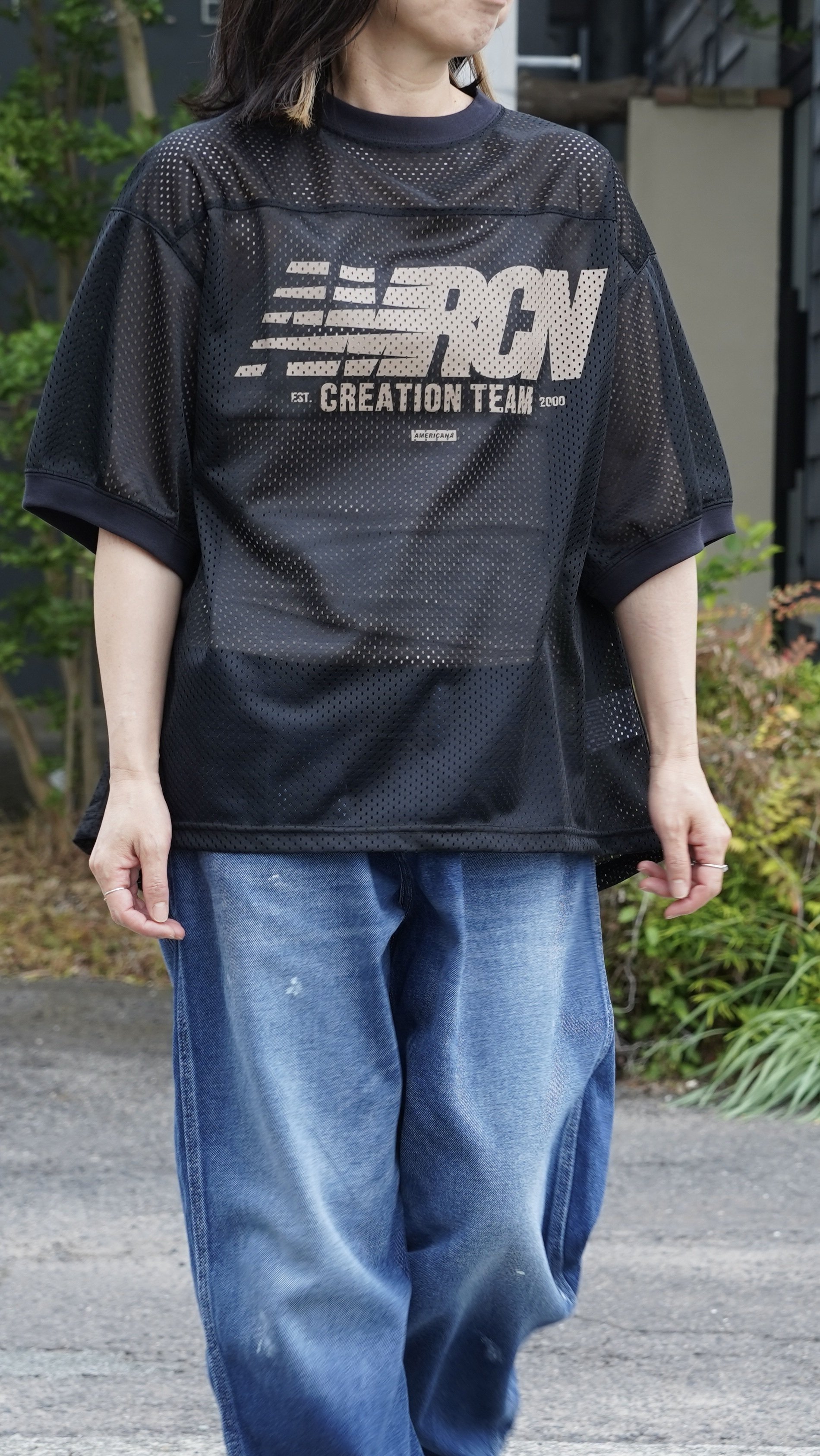 AMERICANA/アメリカーナ】メッシュTシャツ（Tシャツ／カットソー