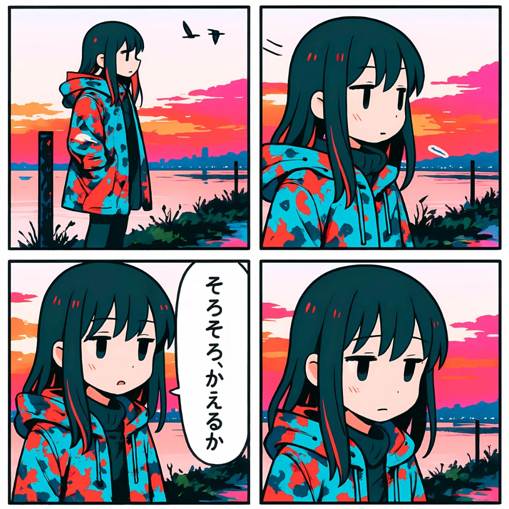 移ろいゆく空に【AIイラスト＋4コマ漫画】｜Alpaka