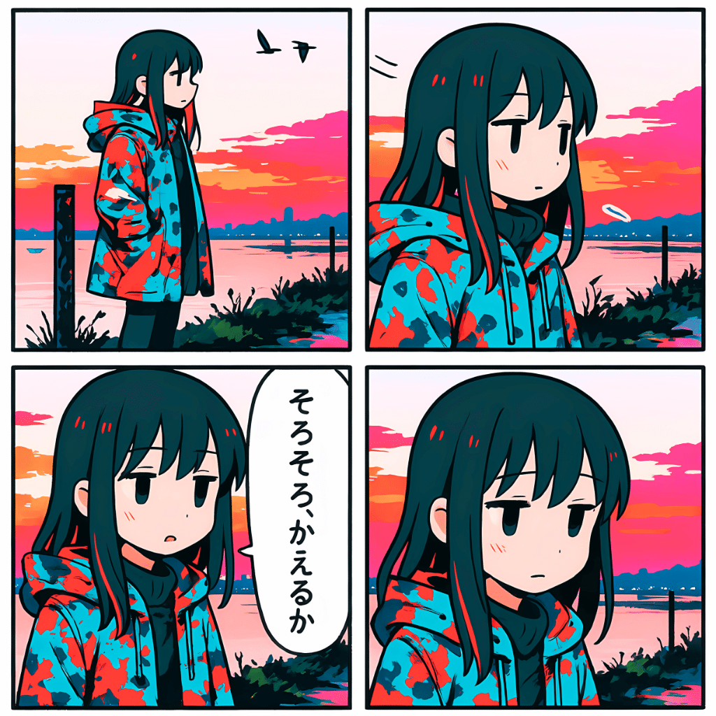 移ろいゆく空に【AIイラスト＋4コマ漫画】｜Alpaka