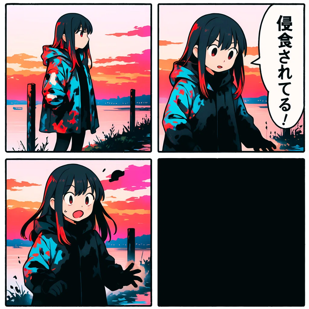 移ろいゆく空に【AIイラスト＋4コマ漫画】｜Alpaka