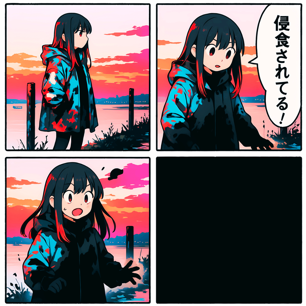 移ろいゆく空に【AIイラスト＋4コマ漫画】｜Alpaka