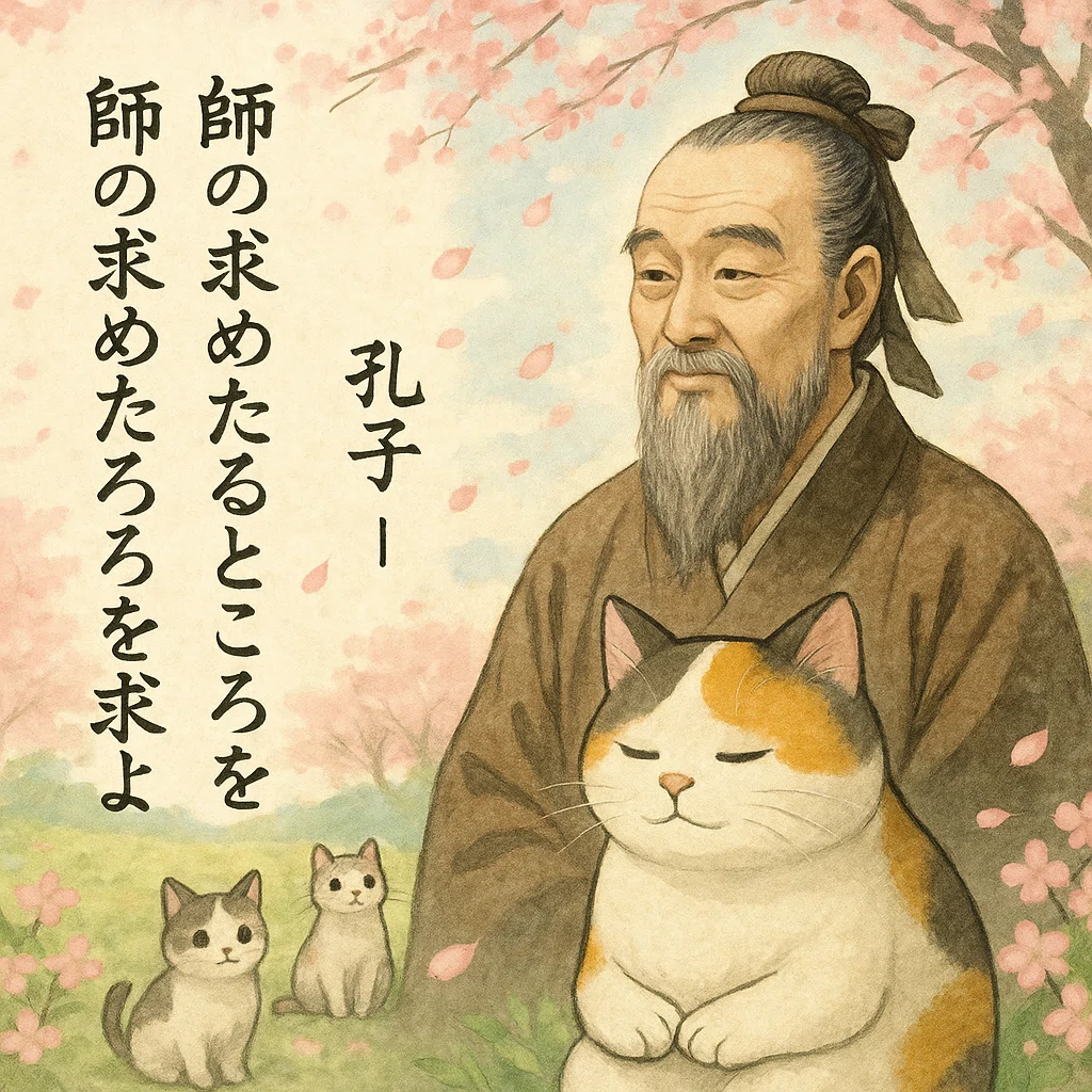 今日投稿した『孔子「名言・格言」』の意味とその画像をChatGPTで作っ