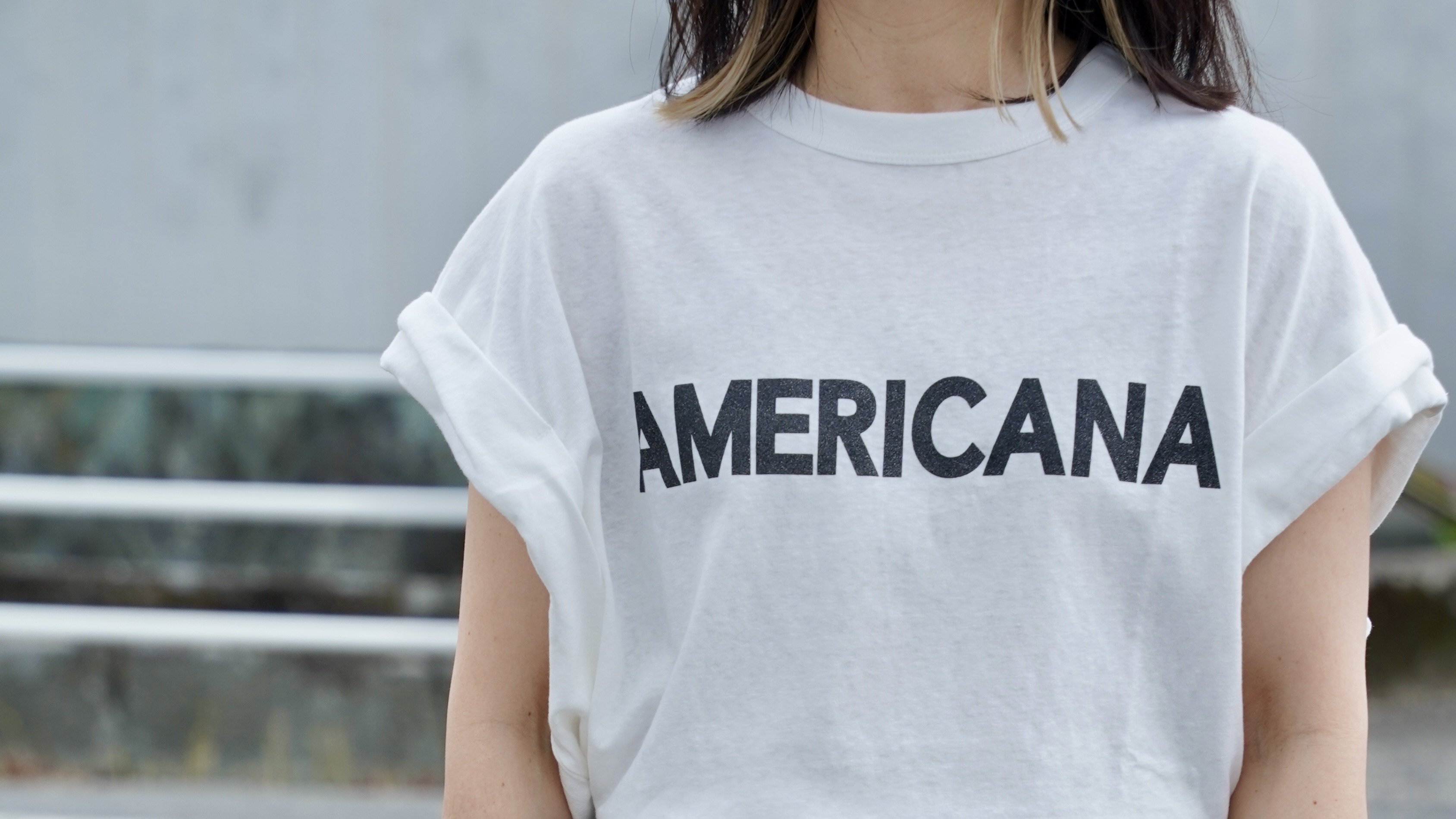 ♡新品 Americana バックロゴTシャツ ホワイト