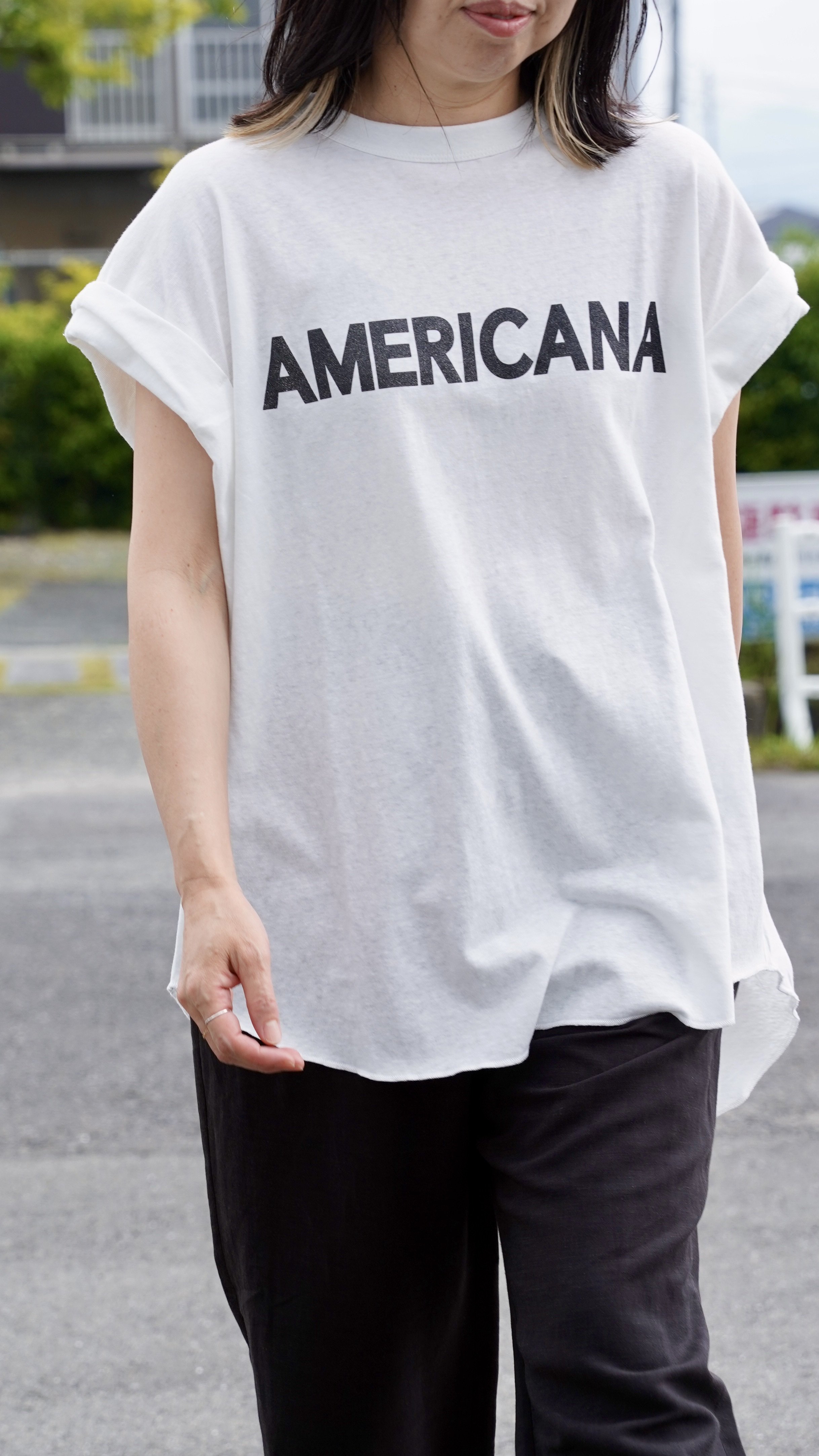 ♡新品 Americana バックロゴTシャツ ホワイト