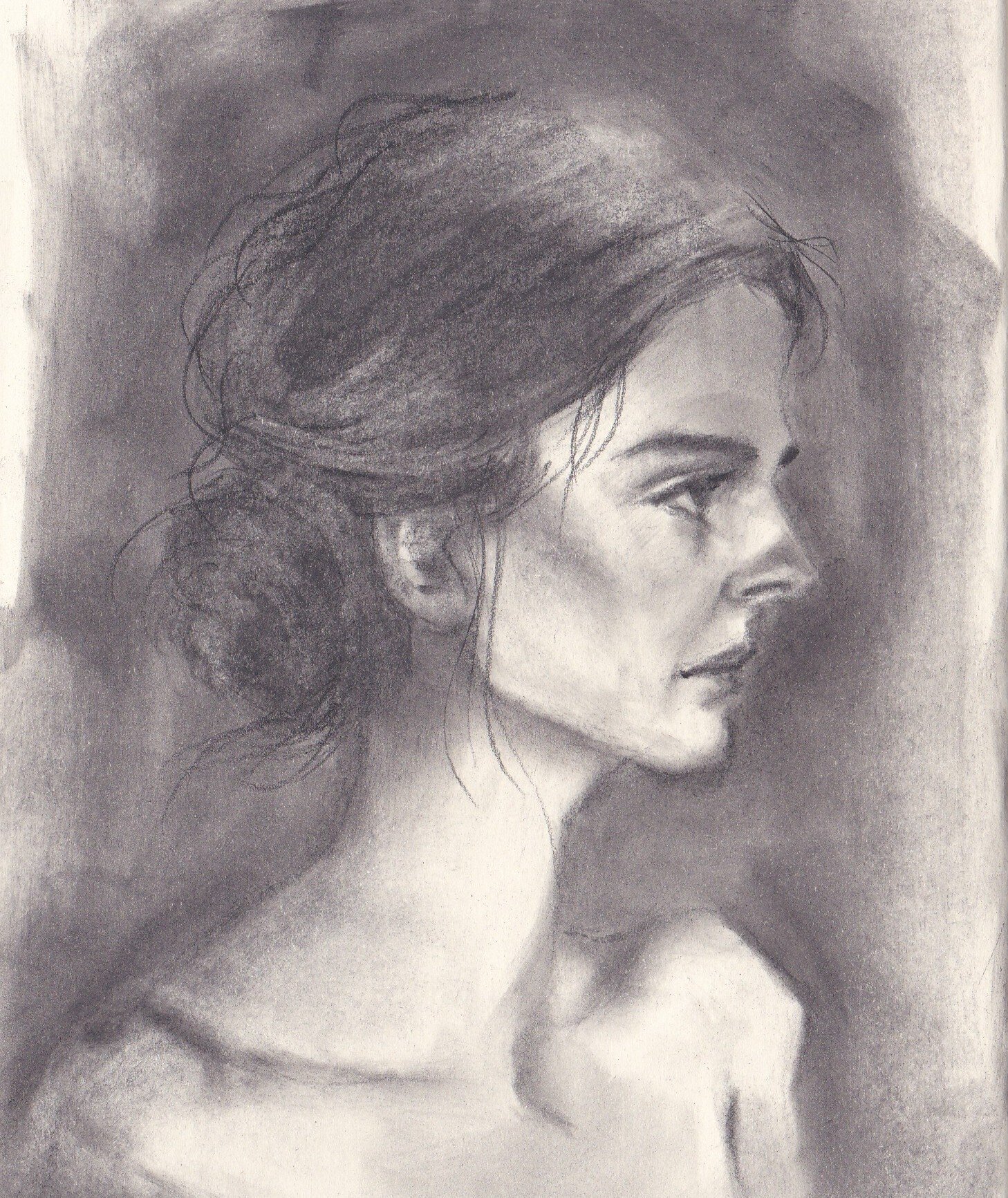 ご婦人の横顔を描いてみました｜べそかきアルルカン