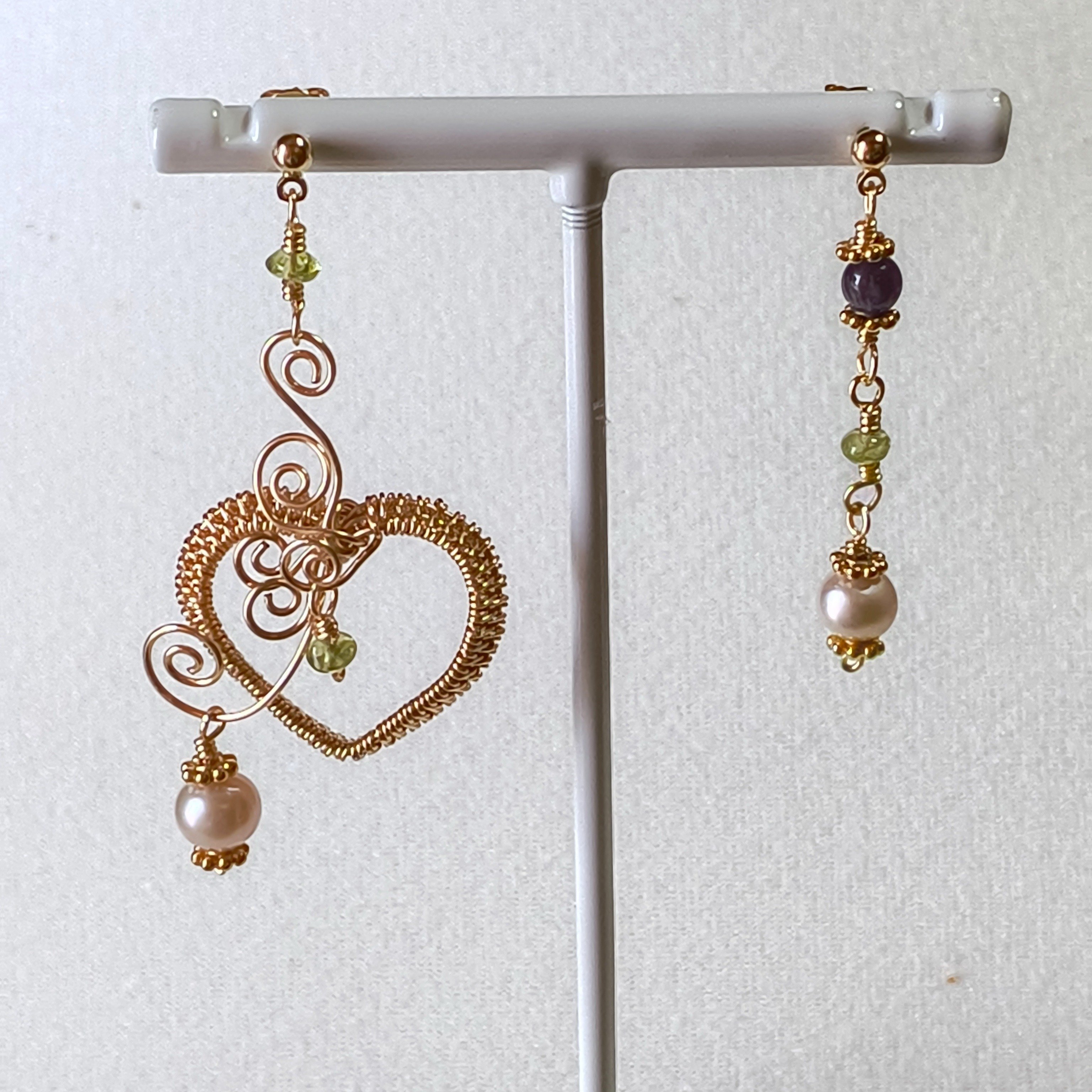 フラワーアシンメトリーピアス 前日ご購入いただいたピアスを