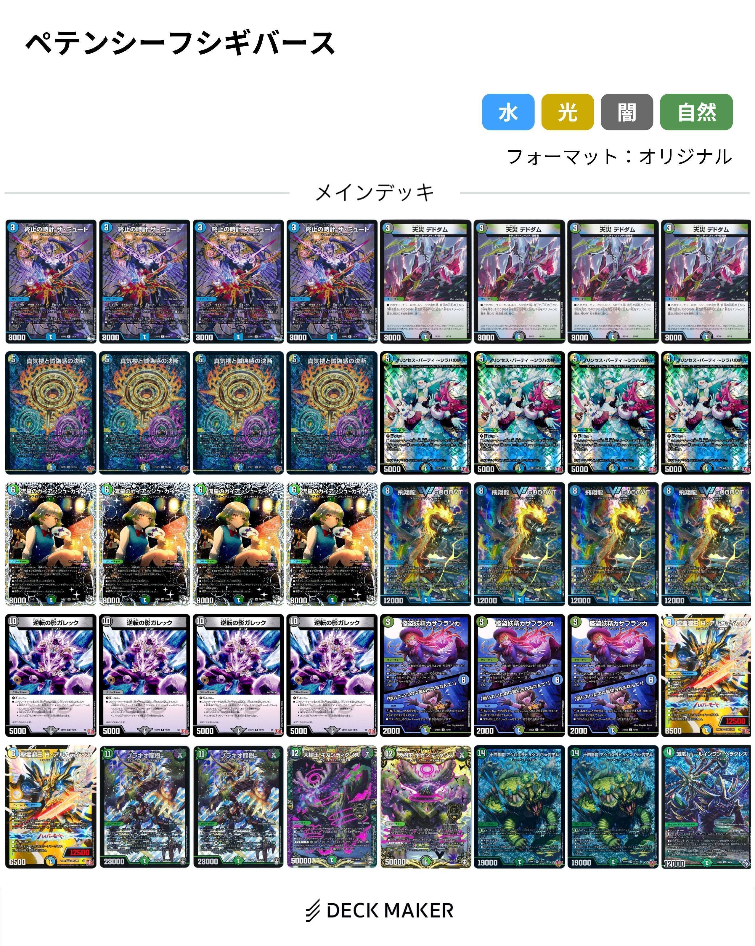 デュエルマスターズ　ペテンシーフシギバース　ペテバース　入賞構築　三重スリーブ デュエマ 本格構築 【4cペテンシーフシギバース】 デッキ＆三重