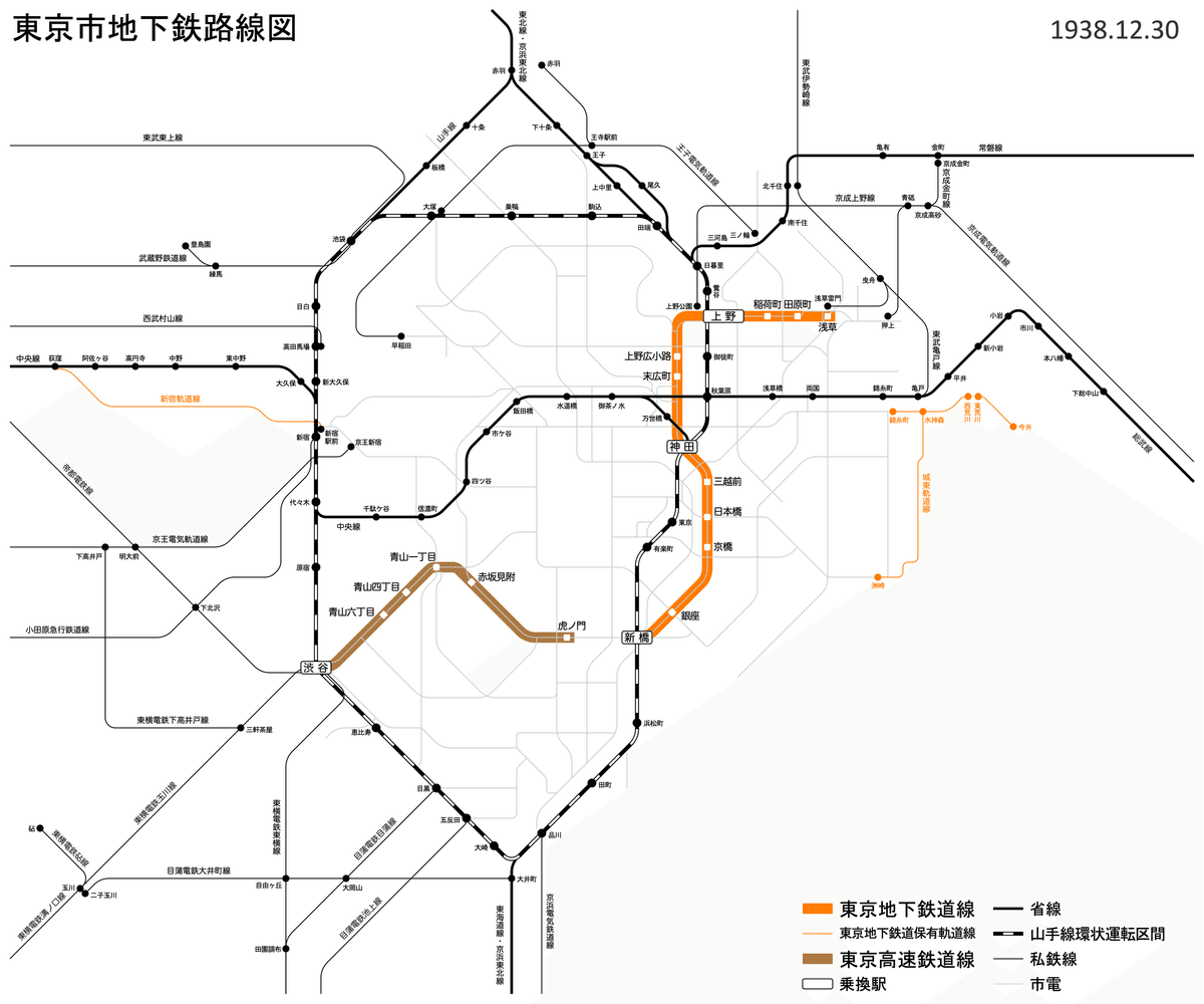 せっかくなので昔の東京の地下鉄路線図も作る｜mogref