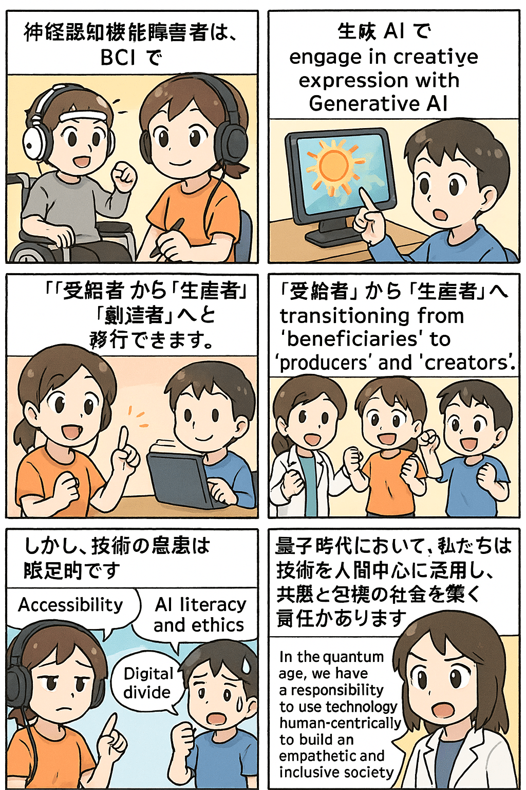 小説素材】2025年量子コンピューターの進化と高次脳機能障害やブレインフォグへのAI活用工夫｜高次な人間脳機能と生成AIの共存未来