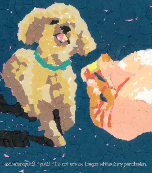 おばけのゆうきのポートフォリオ（犬のちぎり絵編）｜Yuhki | おばけの