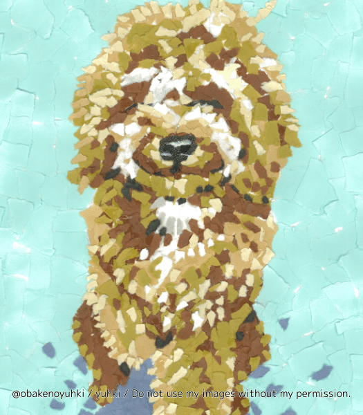 ハンドメイドちぎり絵 それゆけ 犬  和紙 ハンドメイドちぎり絵 それゆけ 犬 和紙