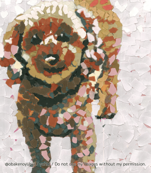 ハンドメイドちぎり絵 それゆけ 犬  和紙 ハンドメイドちぎり絵 それゆけ 犬 和紙