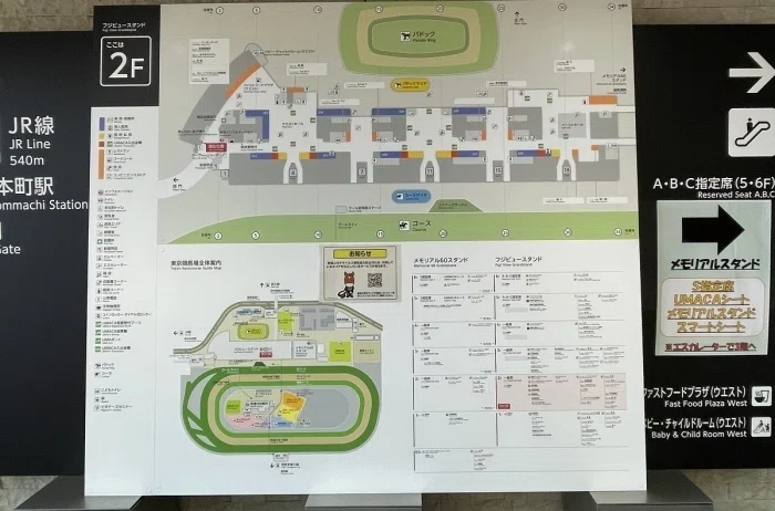 東京競馬場フジビュースタンド案内図
