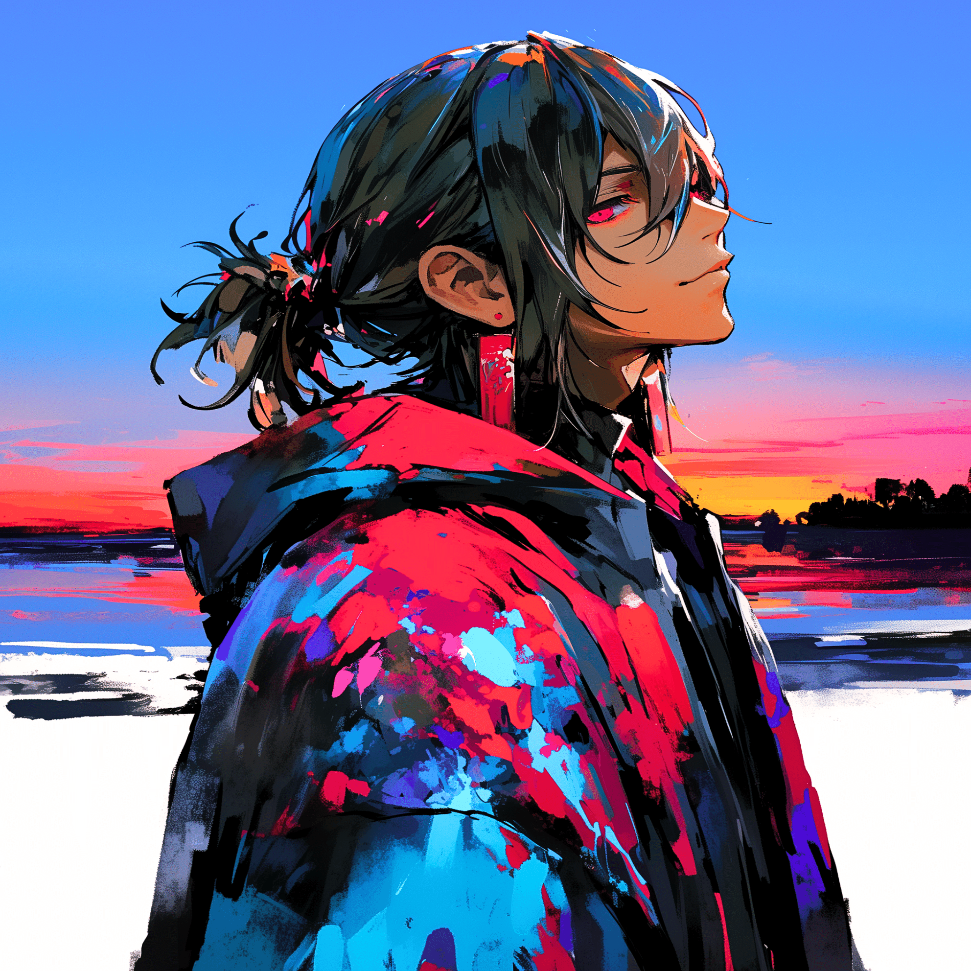 紅に染まる【AIイラスト＋4コマ漫画】｜Alpaka