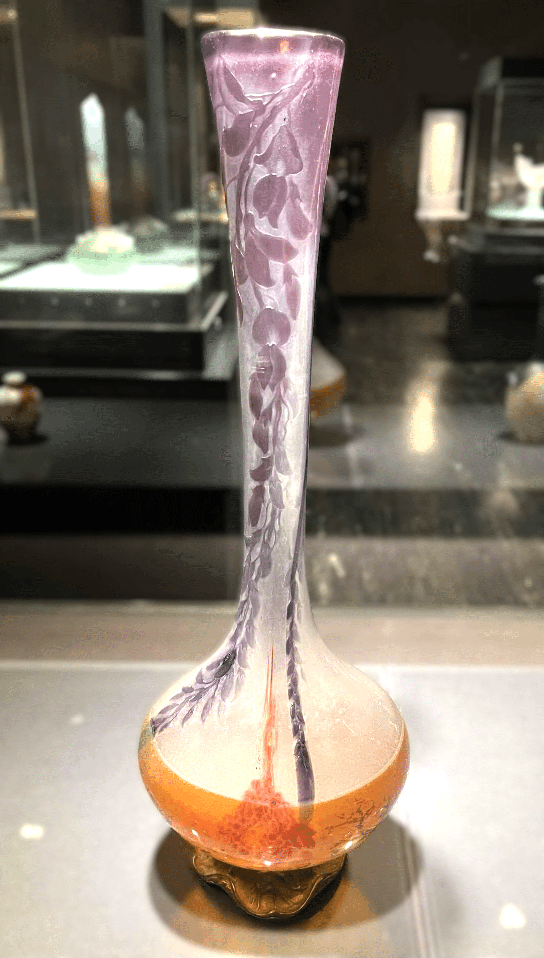 飾り花瓶/ガラス工芸、高さ21cm/被せガラス技法/諏訪、北澤美術館にて/美品 m97855020400_1.jpg?1720054846