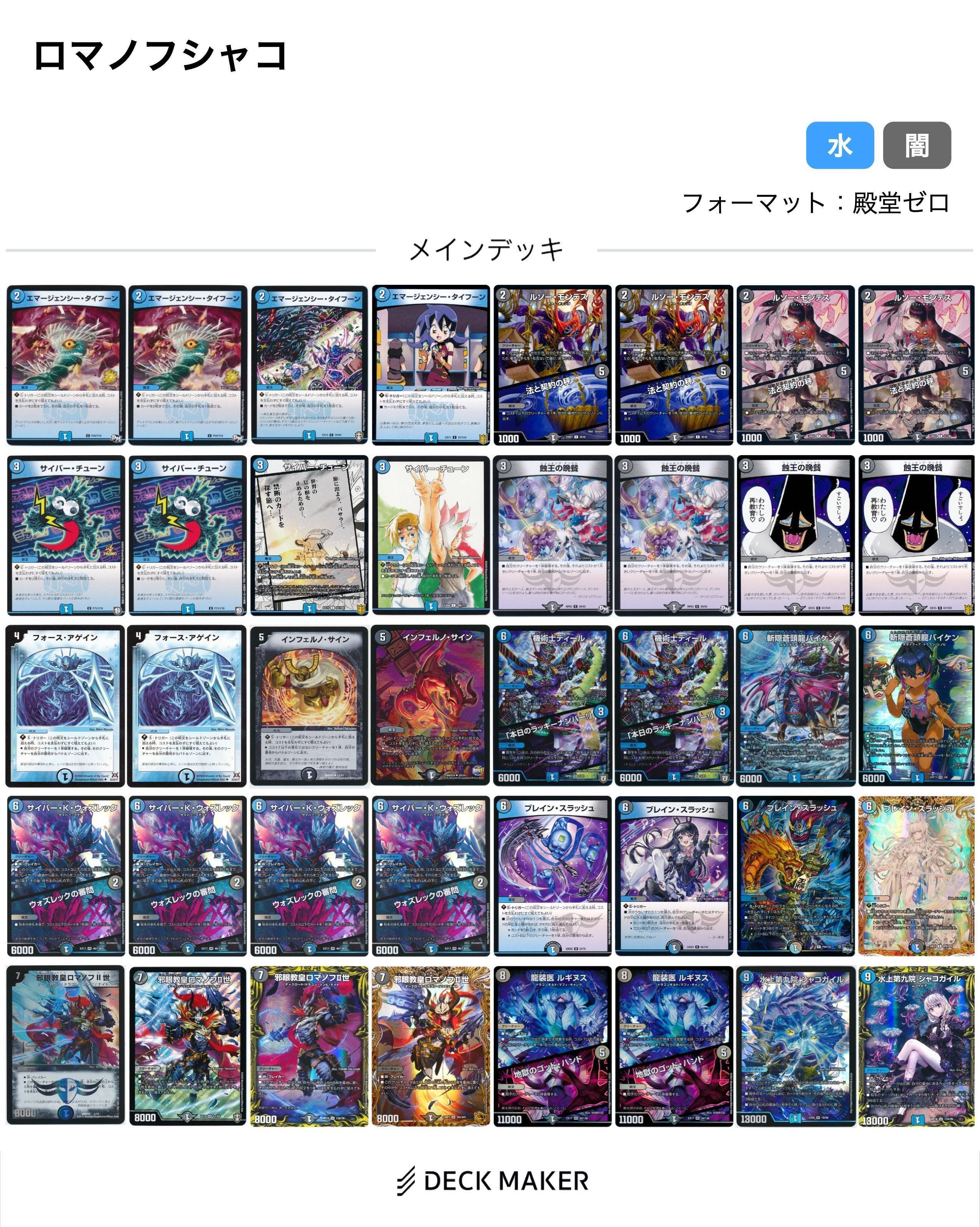 MRCロマノフ統率　赤黒MRCロマノフデッキ　デュエパ　レベル3 60枚セット MRCロマノフ統率 赤黒MRCロマノフデッキ デュエパ レベル3 60枚セット