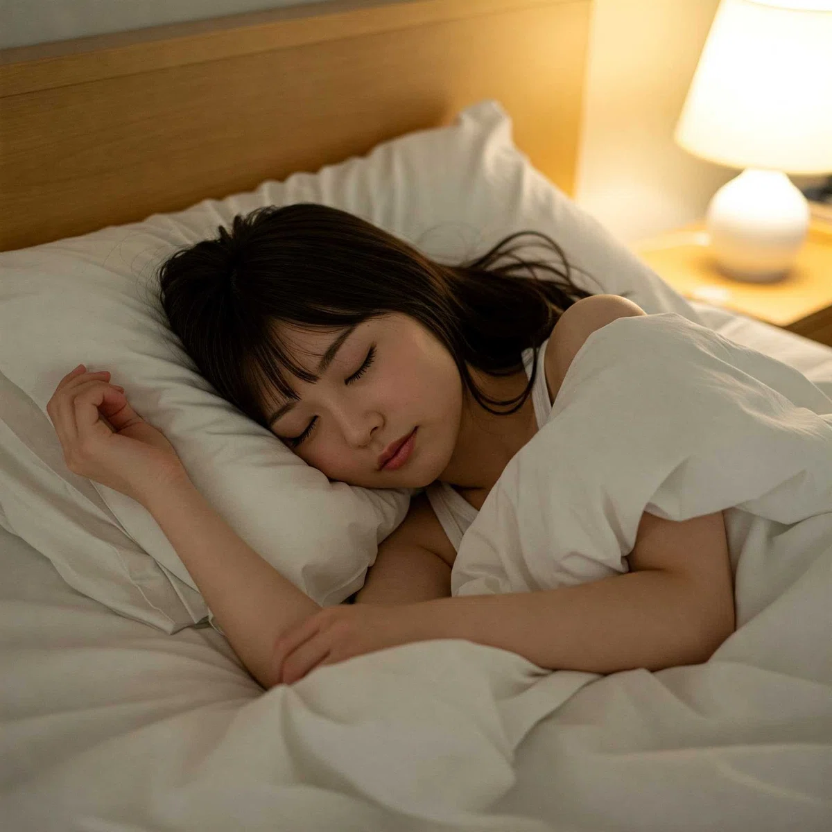 AI画像の作り方　美人 睡眠 寝起き04