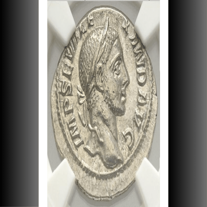 14歳皇帝セウェルス・アレクサンデルのデナリウス銀貨―アンノーナ女神