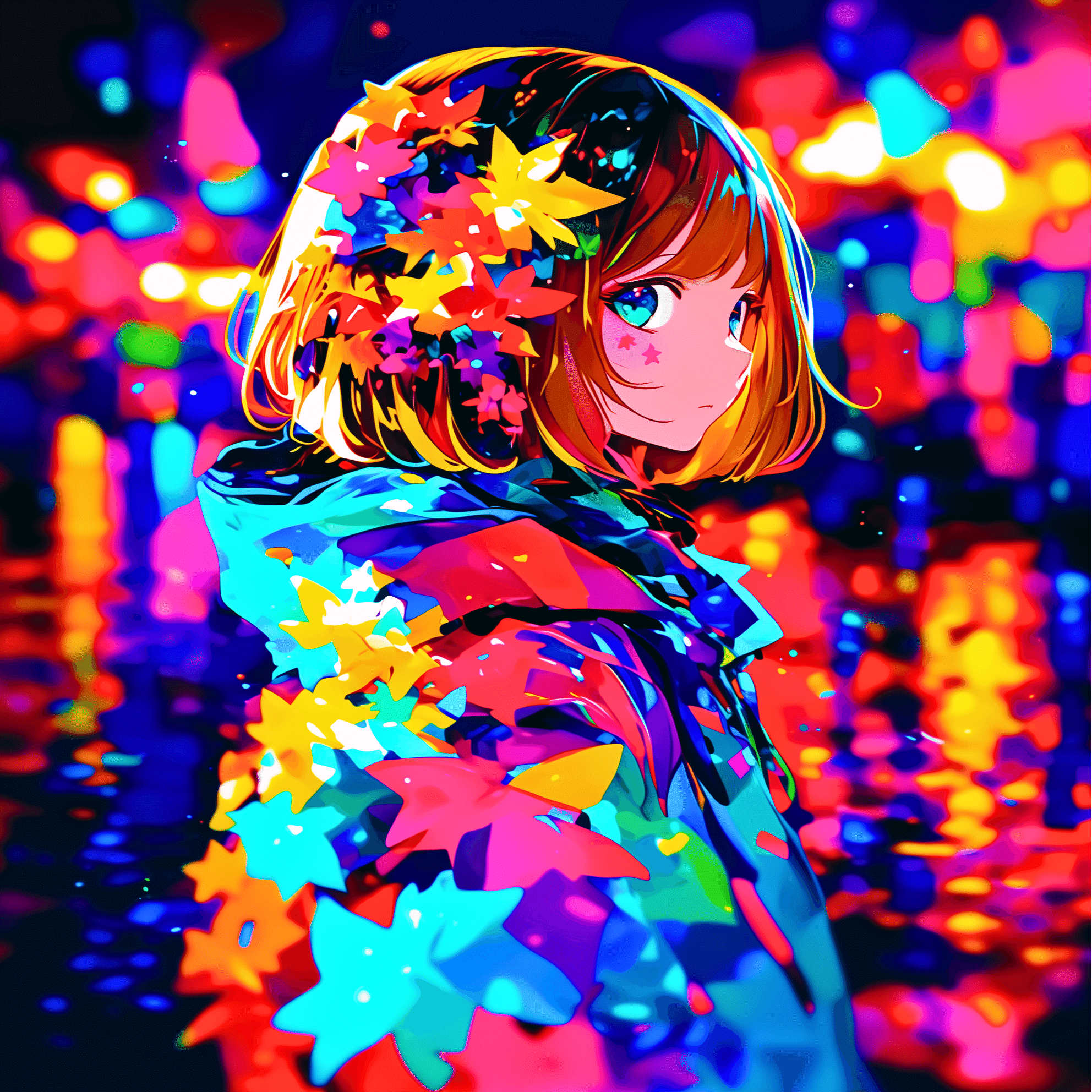 夜のカケラをまとって【AIイラスト＋4コマ漫画】｜Alpaka