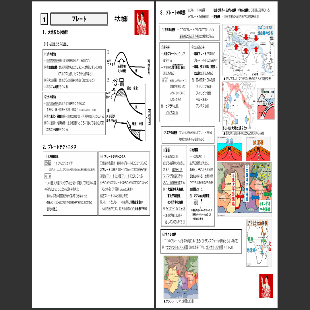 01-03 大地形プリント #高校地理 #プリント #授業動画 #共通テスト
