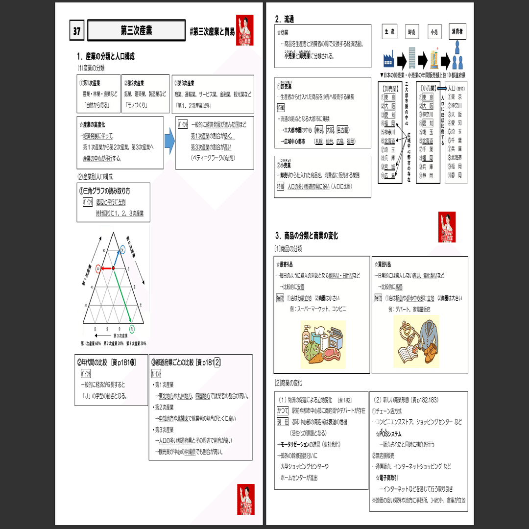 37-40 第三次産業・貿易 #高校地理 #プリント #授業動画 #共通テスト