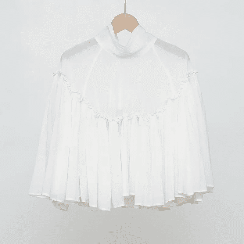 新品　crinkle crinkle crinkle frill poncho crinkle crinkle crinkle】frill poncho L/S blouse/フリル