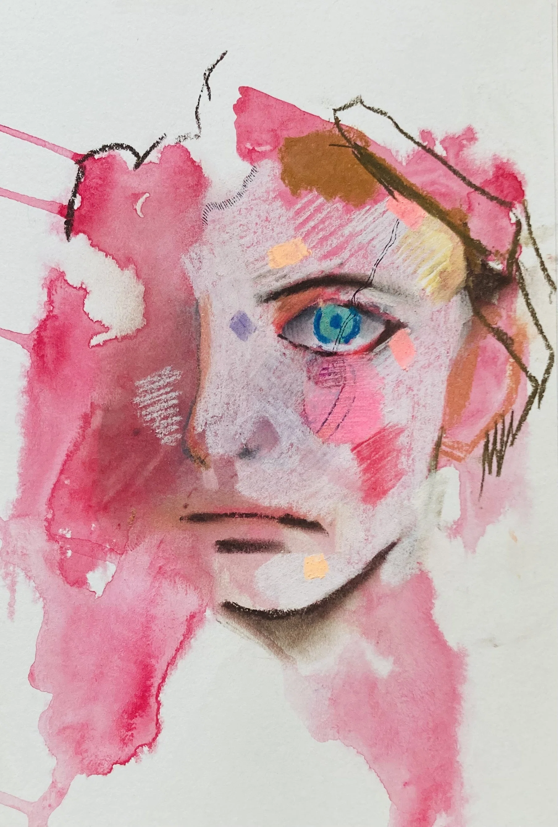 ピンク色の肖像画を描くとき、私が考えていること｜微熱