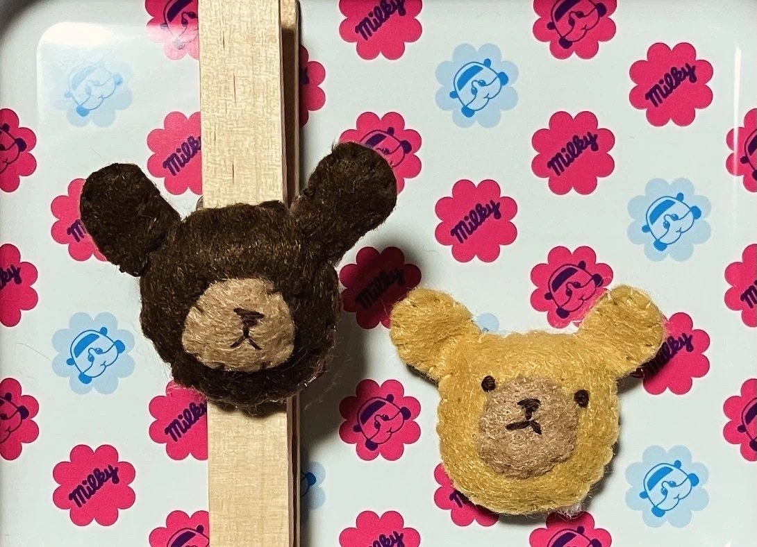 耳付き型のくまちゃん｜えいみ