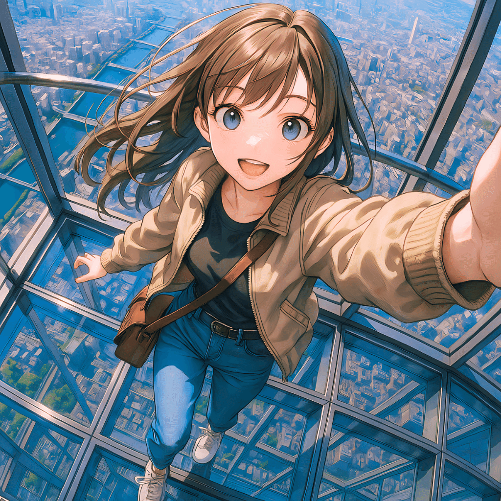 ガラス越しの街【AIイラスト＋4コマ漫画】｜Alpaka