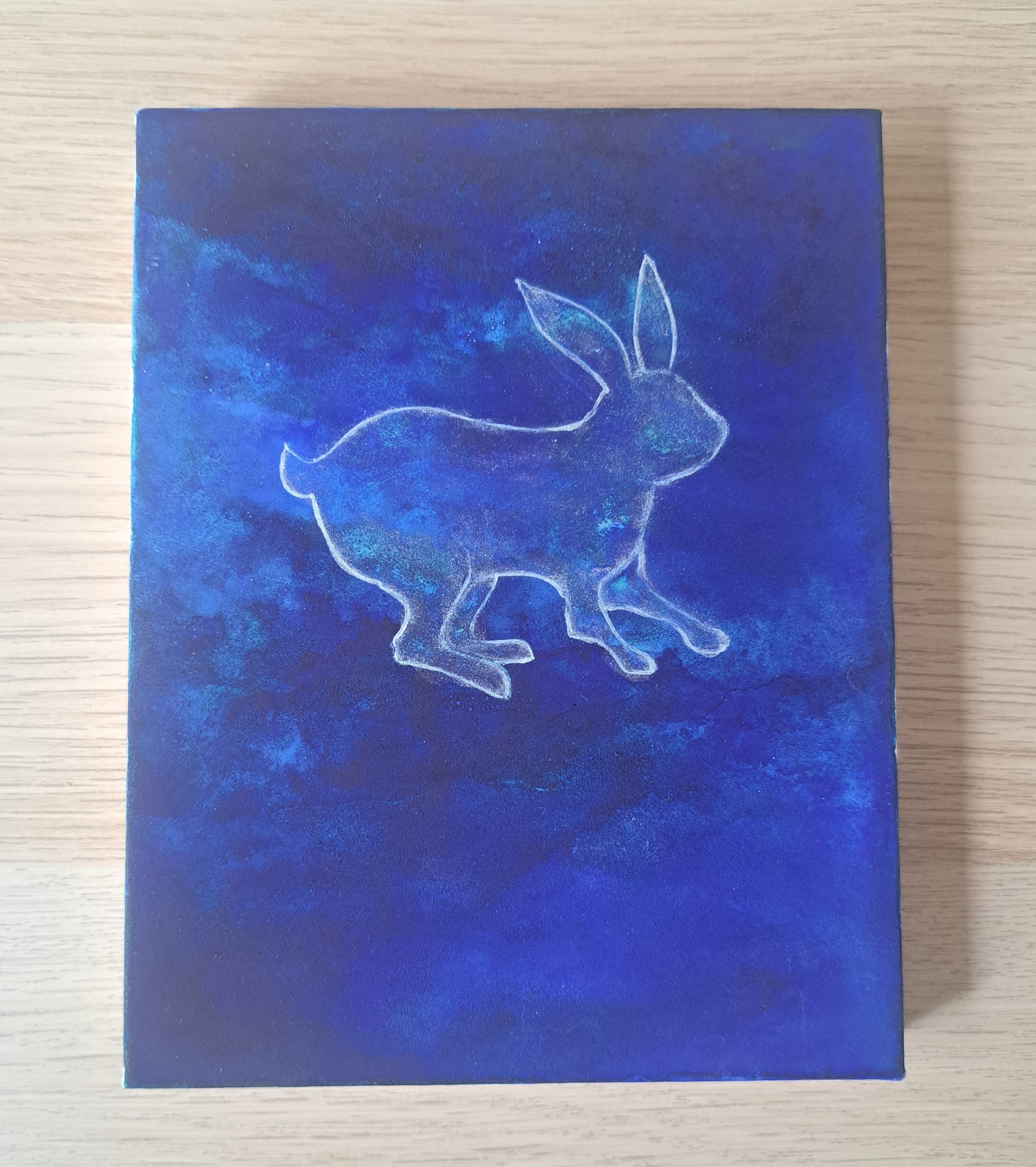 絵画。原画【手の中の紫色のアサガオ、かわいい黒猫とウサギ】 原画「仲良しさくらねこのいる桜咲く丘」 F10号 #絵画 #ねこ