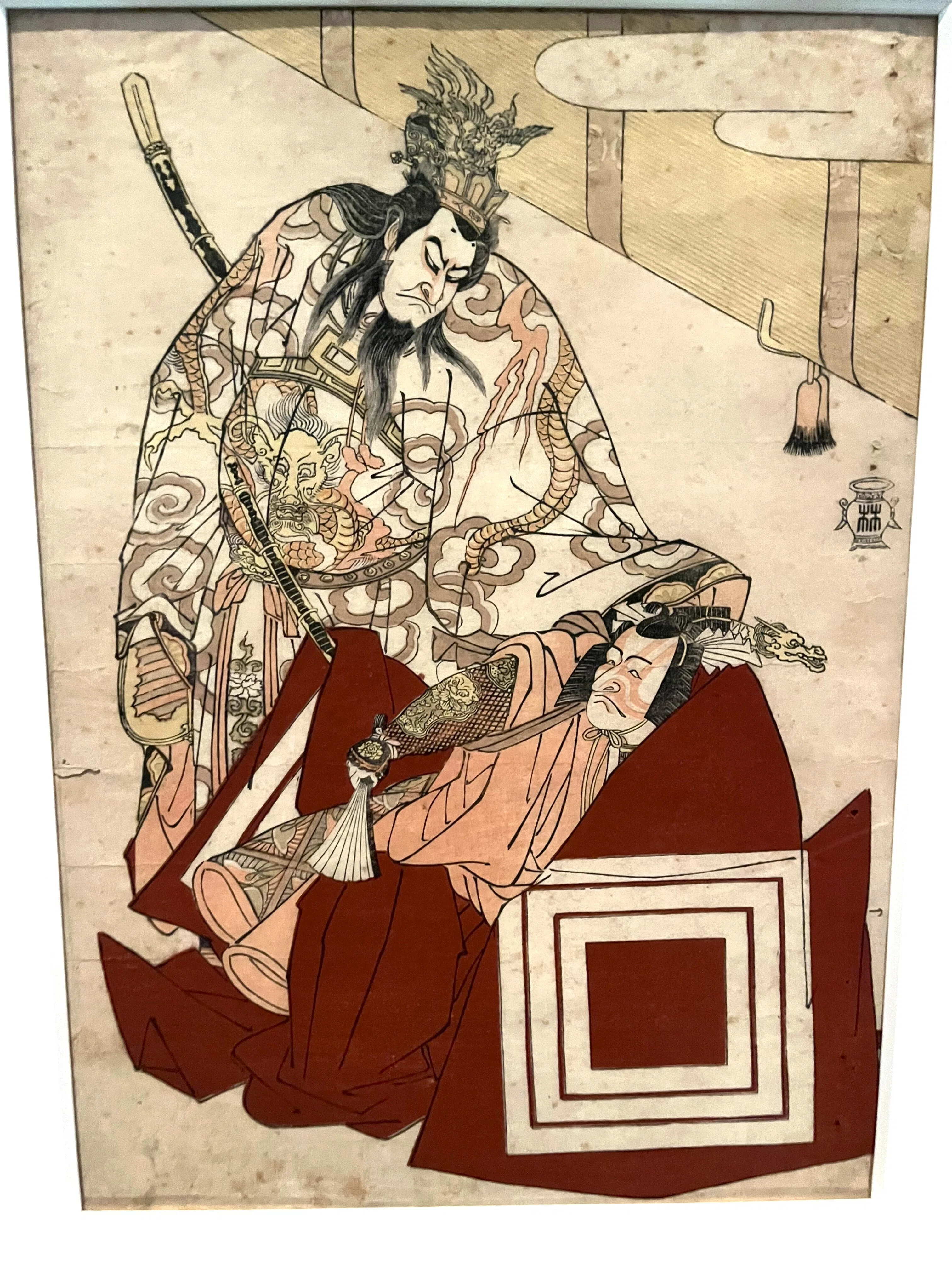 【シミあり】勝川春章◆版画「中村宗十郎 楽屋」国立博物館蔵版浮世絵 東京国立博物館'25春④～初期浮世絵から歌麿・写楽まで｜かずくんの備忘録