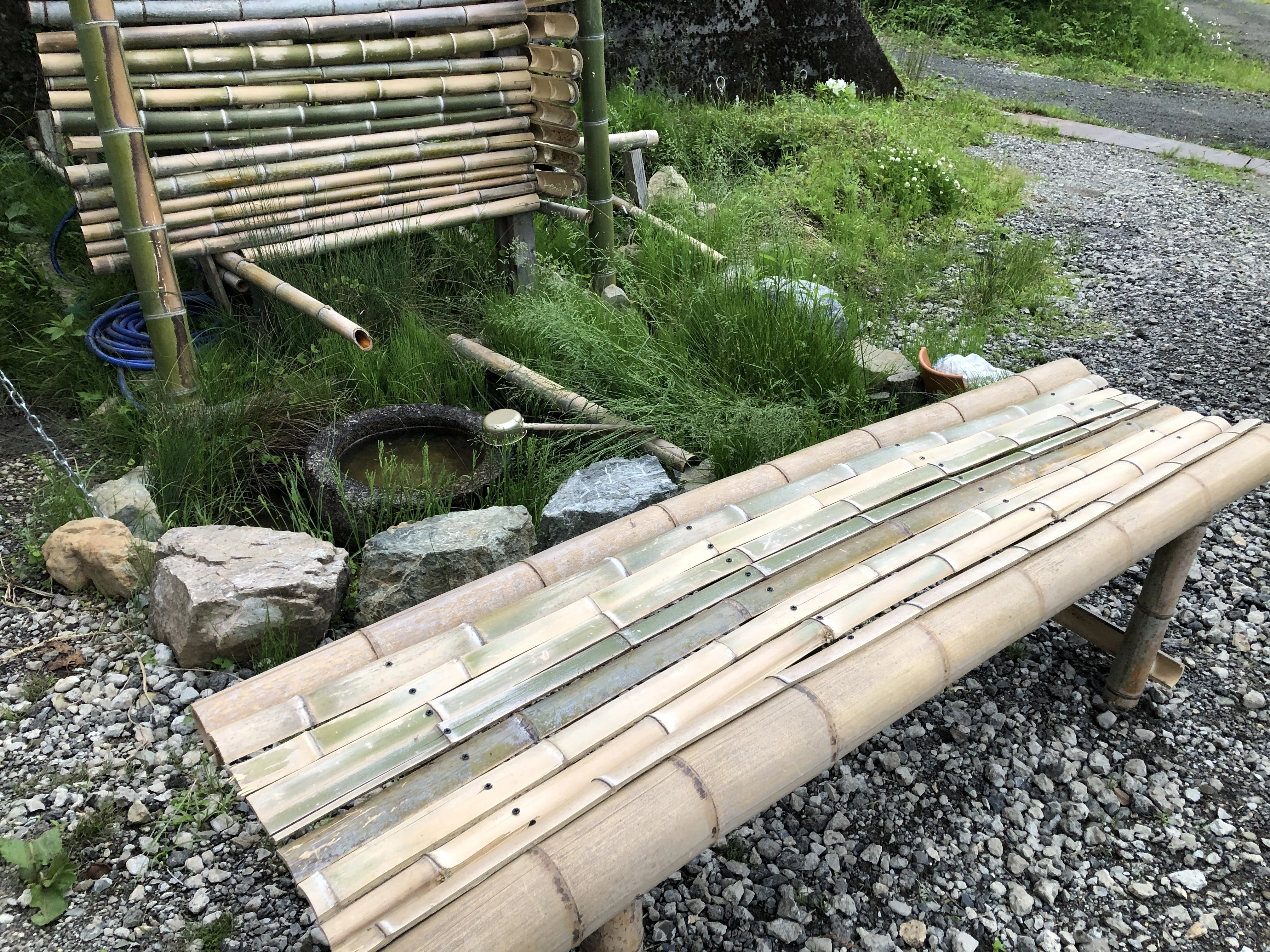 土木家日記（80）竹で縁台を作った｜念水庵