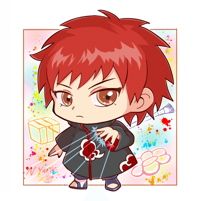 NARUTO ちびキャラ サソリ&デイダラ｜Nユリ絵 男の娘社長マンガ描く人