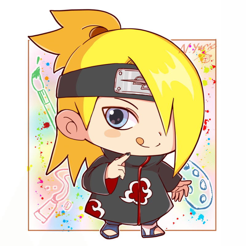 NARUTO ちびキャラ サソリ&デイダラ｜Nユリ絵 男の娘社長マンガ描く人
